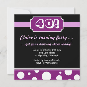 Modernes 40. Bithday Party Personalisiert Einladung