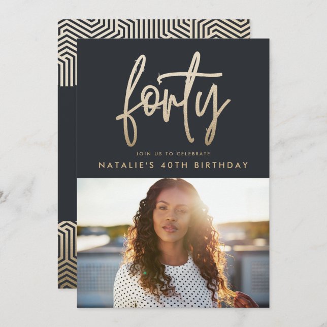 Modernes 40. Geburtstag einfach, stilvoll und eleg (Vorne/Hinten)
