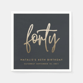 Modernes 40. Geburtstag einfach, stilvoll und eleg Serviette