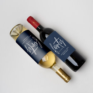 Modernes 40. Geburtstag einfach, stilvoll und eleg Weinetikett