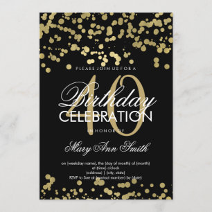 Modernes 40. Geburtstag Party Gold Foil Confetti Einladung