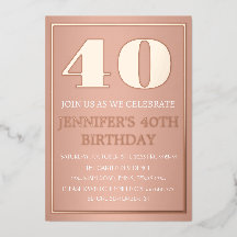 Modernes 40. Geburtstags Rose Gold Foil QR Code Gl