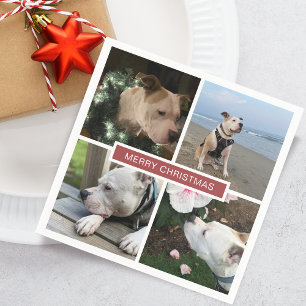 Modernes 4-Fotos-Raster-Papier Serviette