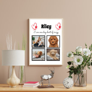 Modernes 4 Hunde Foto - personalisierte Collage Poster