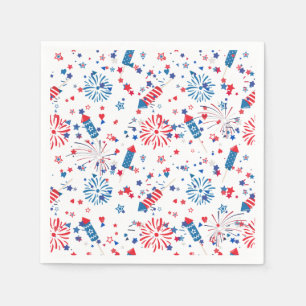 Modernes 4. Juli Muster 03 Serviette