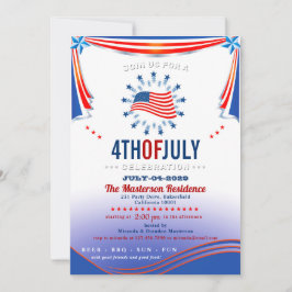 Modernes 4. Juli Party Einladung