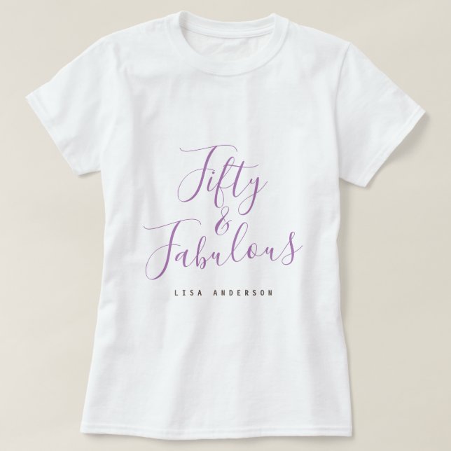 Modernes 50 fabelhaftes Individuelle Name 50. Gebu T-Shirt (Design vorne)