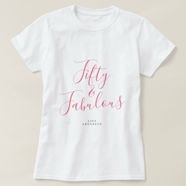 Modernes 50 fabelhaftes Individuelle Name 50. Gebu T-Shirt (Design vorne)