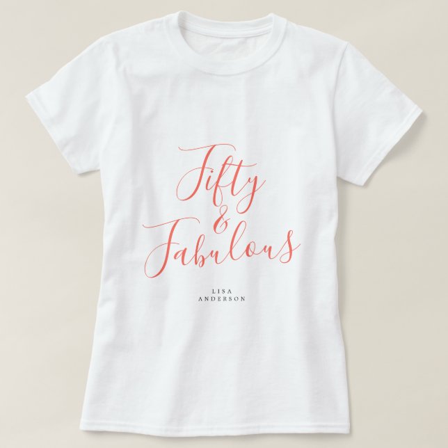 Modernes 50 fabelhaftes Individuelle Name 50. Gebu T-Shirt (Design vorne)