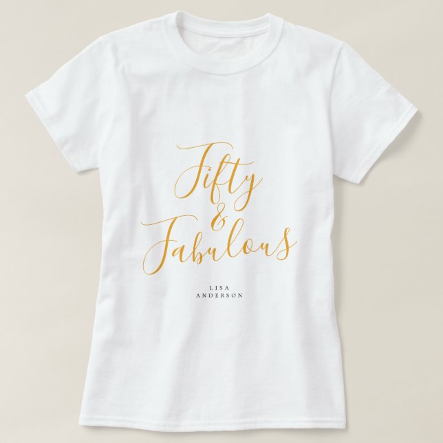 Modernes 50 fabelhaftes Individuelle Name 50. Gebu T-Shirt (Design vorne)