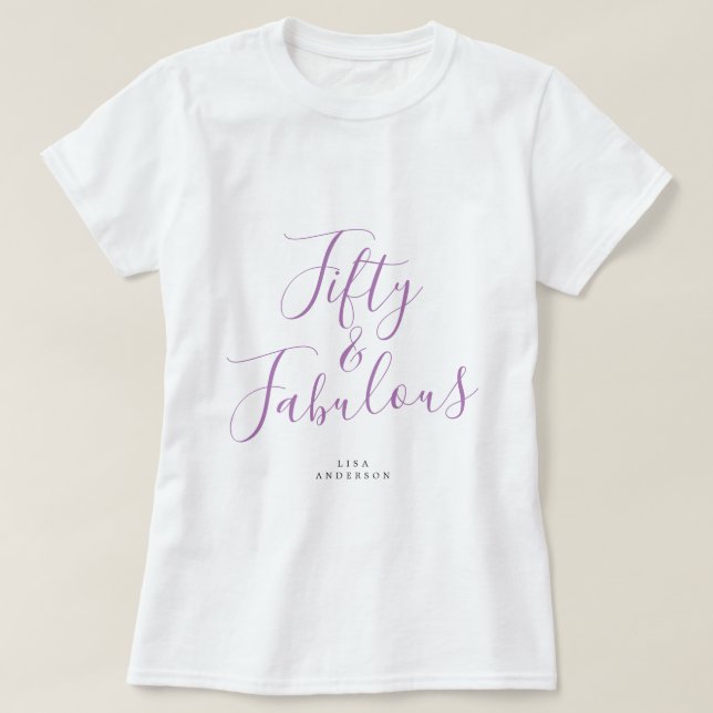 Modernes 50 fabelhaftes Individuelle Name 50. Gebu T-Shirt (Design vorne)