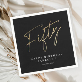 Modernes 50. Geburtstag einfache, stilvolle und el Serviette