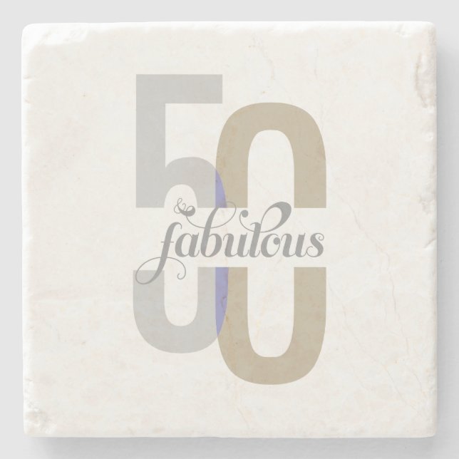 Modernes 50. Geburtstag Elegant & Fabulous Steinuntersetzer (Vorderseite)