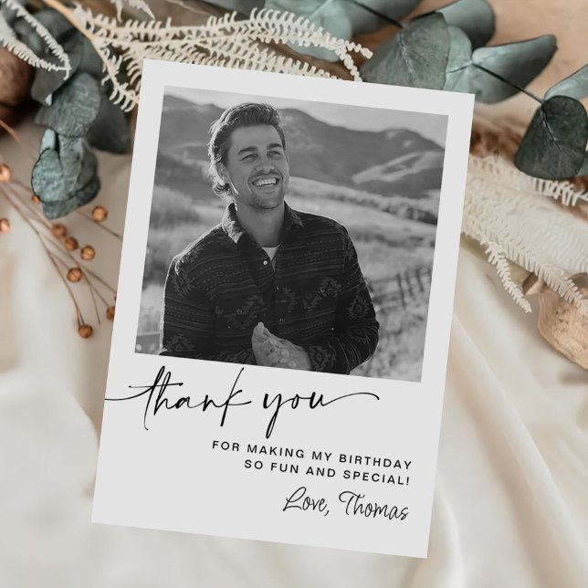 Modernes 50. Geburtstags-Foto Dankeskarte (Von Creator hochgeladen)