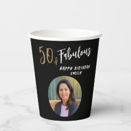 Modernes 50. und fabelhaftes Foto 50. Geburtstag Pappbecher