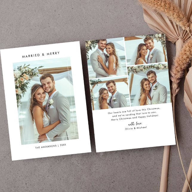 Modernes 5 Foto Verheiratet und frohe Weihnachten (Von Creator hochgeladen)