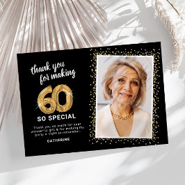 Modernes 60. ErwachsenenBirthday-Foto Dankeskarte