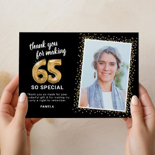 Modernes 65. Erwachsenenalter Geburtstag Foto Dankeskarte