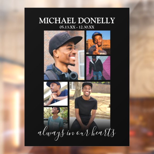 Modernes 6 Foto Collage Memorial Fensteraufkleber (Blatt 2)