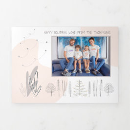 Modernes 6-Foto-Jahr-in-View-Newsletter Künstleris Dreifach Gefaltete Urlaubskarte