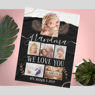 Modernes 6-Fotolack-Personalisiertes Geschenk Fleecedecke