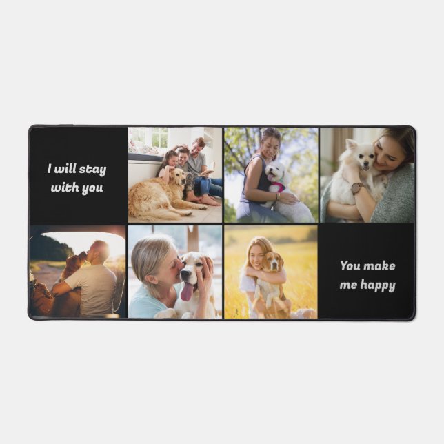 Modernes 6 Personalisiertes Monogramm Schreibtischunterlage (Vorderseite)