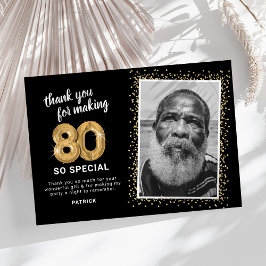 Modernes 80. ErwachsenenBirthday-Foto Dankeskarte