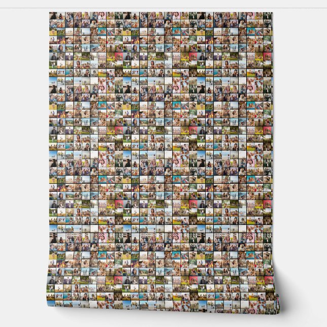 Modernes 81 Foto Collage Muster Tapete (Abrollen)