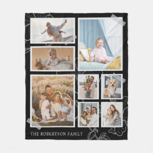 Modernes 8-Foto Collage Family Fleece Blanket