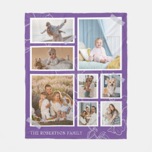 Modernes 8-Foto Collage Family Fleece Blanket