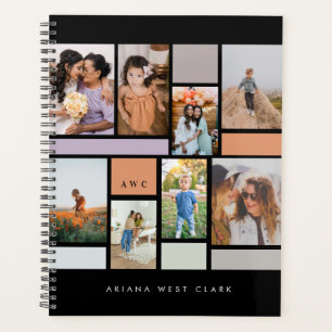 Modernes 8 Foto Collage Family Foto Grid Black Planer