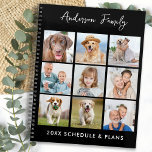 Modernes 9-Foto Collage Personalisiert Monogramm 2 Planer<br><div class="desc">Der Kalender-Planer für benutzerdefinierte Fotos. Behalt all deine Termine und Zeitplan praktisch mit unserem lustigen Foto-Planer, der 9 Fotos zu personalisieren und zu benennen hat. Design ist vorne und hinten. Passen Sie sich mit Fotos, Lieblingsfotos, Haustier-Fotos und all Ihren Hunden-Fotos an! COPYRIGHT © 2022 Judy Burrows, Black Dog Art -...</div>