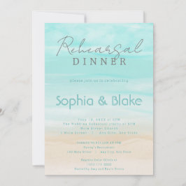 Modernes Abendessen am Abstrakten Strand mit Hochz Einladung