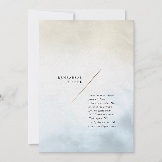 Modernes Abendessen mit Probe Einladung (Vorderseite)