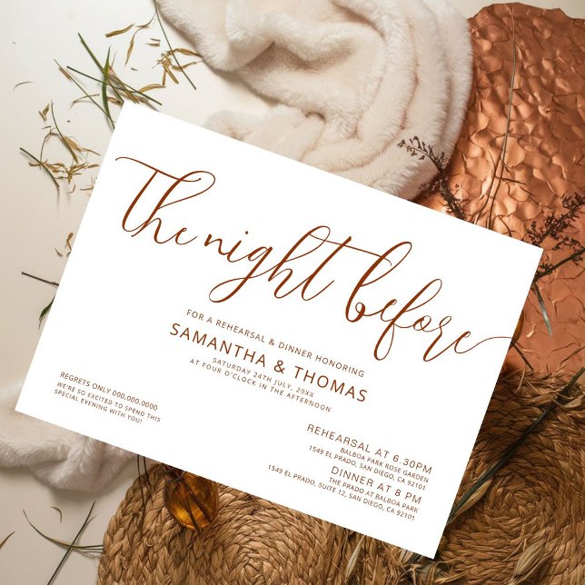 Modernes Abendessen vor Hochzeitsessen Probe Einladung (Von Creator hochgeladen)