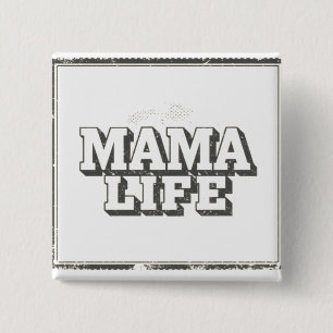 Modernes, abgenutztes "Mama Life" minimalist Gesch Button