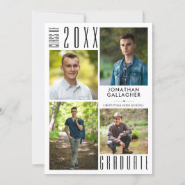 Modernes Abitur Schwarz-weiß 5 FotoCollage Ankündigung