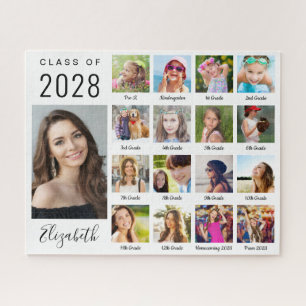Modernes Abschluss 17-Foto Collage Script Puzzle