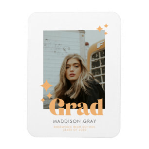 Modernes Abschluss Ankündigung Offenes Haus einlad Magnet