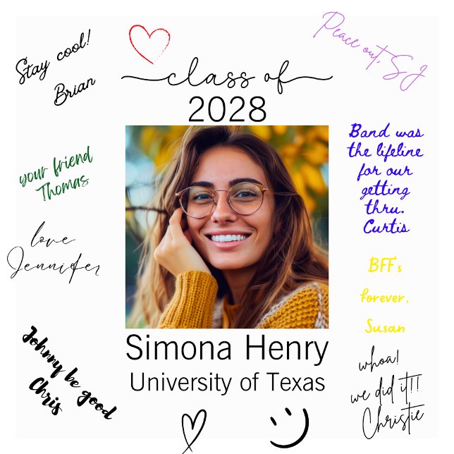 Modernes Abschluss Foto Guest Signature Poster (Modern Graduation Photo Guest Signature Poster Example
)