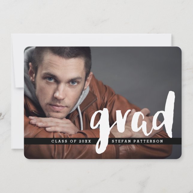 Modernes Abschluss Foto Party| Bekanntgabe Einladung (Vorderseite)