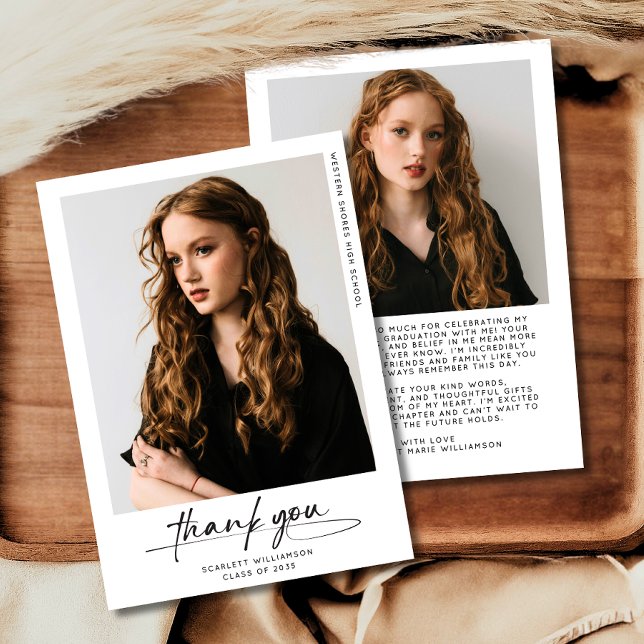 Modernes Abschluss Foto Vielen Dank, dass Sie schr Einladung (Von Creator hochgeladen)