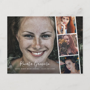 Modernes Abschluss High School Foto Collage Script Postkarte