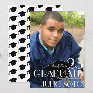 Modernes Abschluss Typografie Script Foto Einladung