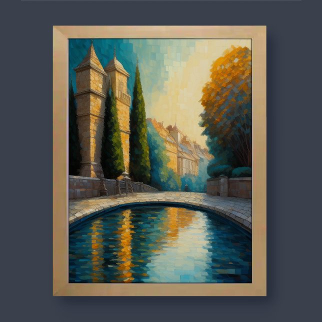 Modernes Abstract Design Gold Blue European Poster (Von Creator hochgeladen)