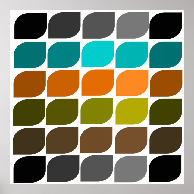 Modernes Abstrakt #58 Mitte des Jahrhunderts Poster (Vorne)