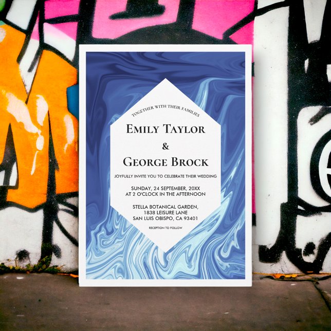 Modernes Abstrakt Art Masterpiece Stilvolle Hochze Einladung (Von Creator hochgeladen)