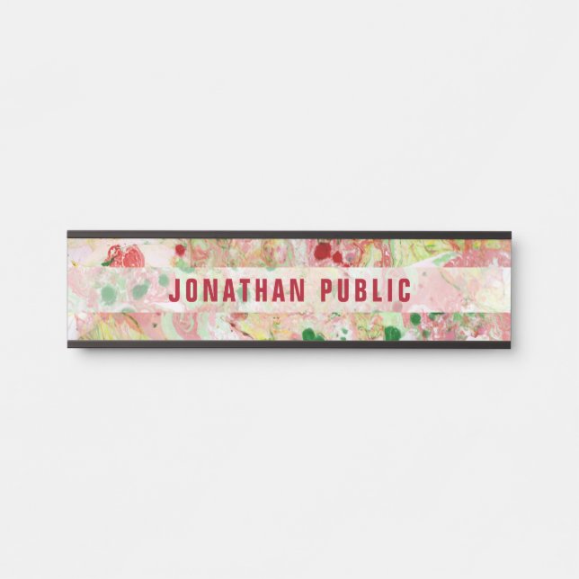 Modernes Abstrakt Art Trendy Template Elegant Türschild (Vorderseite )