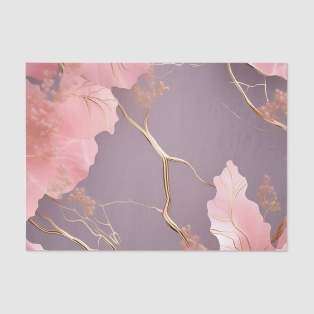 Modernes Abstrakt auf rosa Marmor Seidenpapier (Vorderseite)