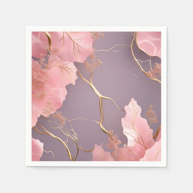 Modernes Abstrakt auf rosa Marmor Serviette (Vorderseite)